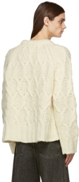 Acne Studios Off-White Chunky Cable Knit Sweater