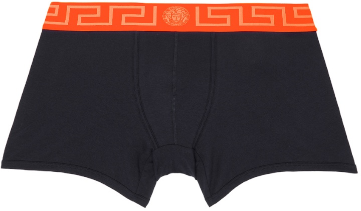 Photo: Versace Underwear Navy Greca Border Boxer Briefs