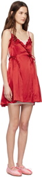 Simone Rocha Pink & Red Negligee Satin Patchwork Ballet Minidress