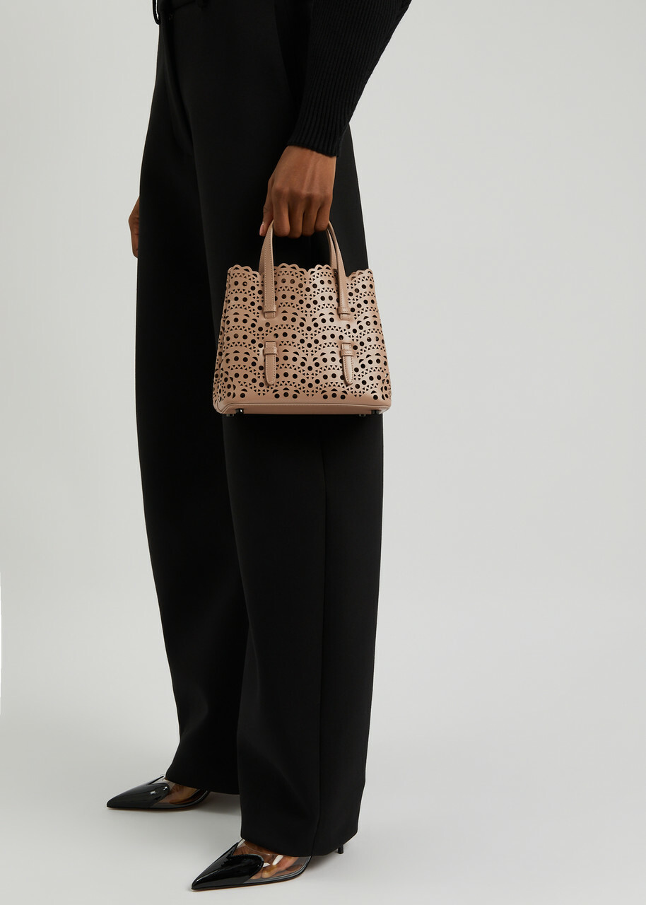 Alaïa Mina 20 Laser-cut Leather top Handle bag - Sand - One Size ALAÏA 
