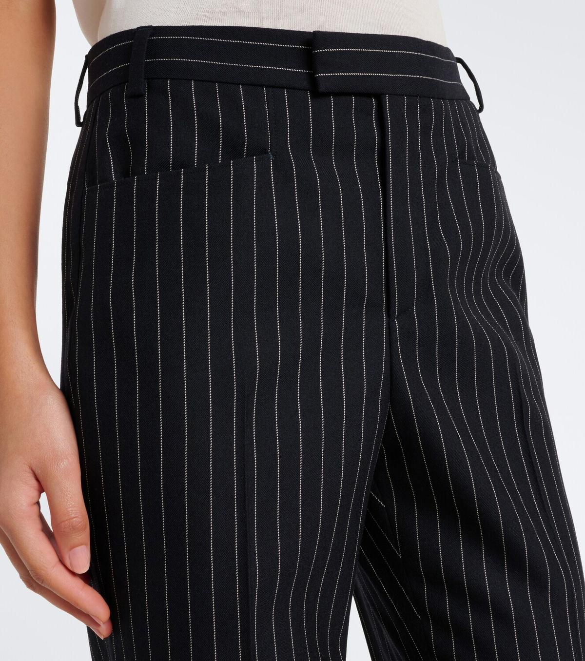 Gucci Pinstripe wool and silk straight pants