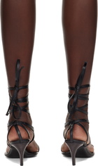 The Attico Black Nova Thong Heeled Sandals