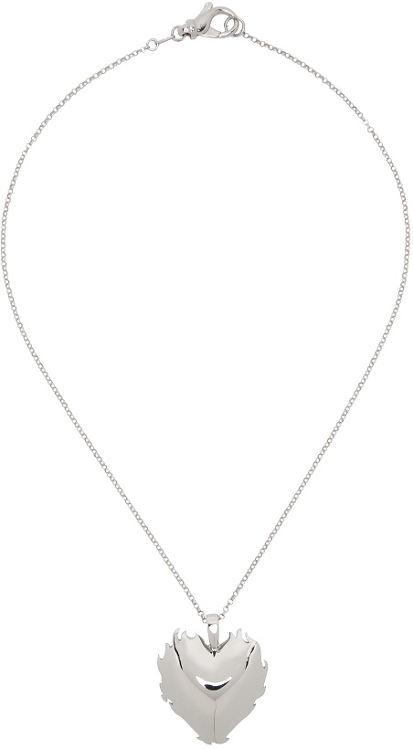 Photo: VEERT White Gold 'The Flame Heart Pendant' Necklace