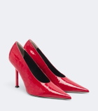 Christen Helix croc-effect patent leather pumps