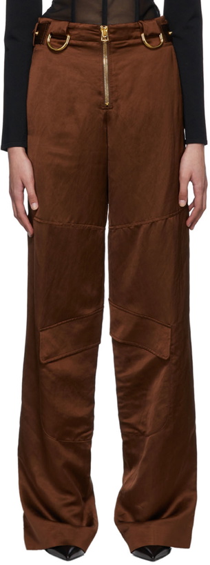 Photo: TOM FORD Brown Satin Cargo Pants