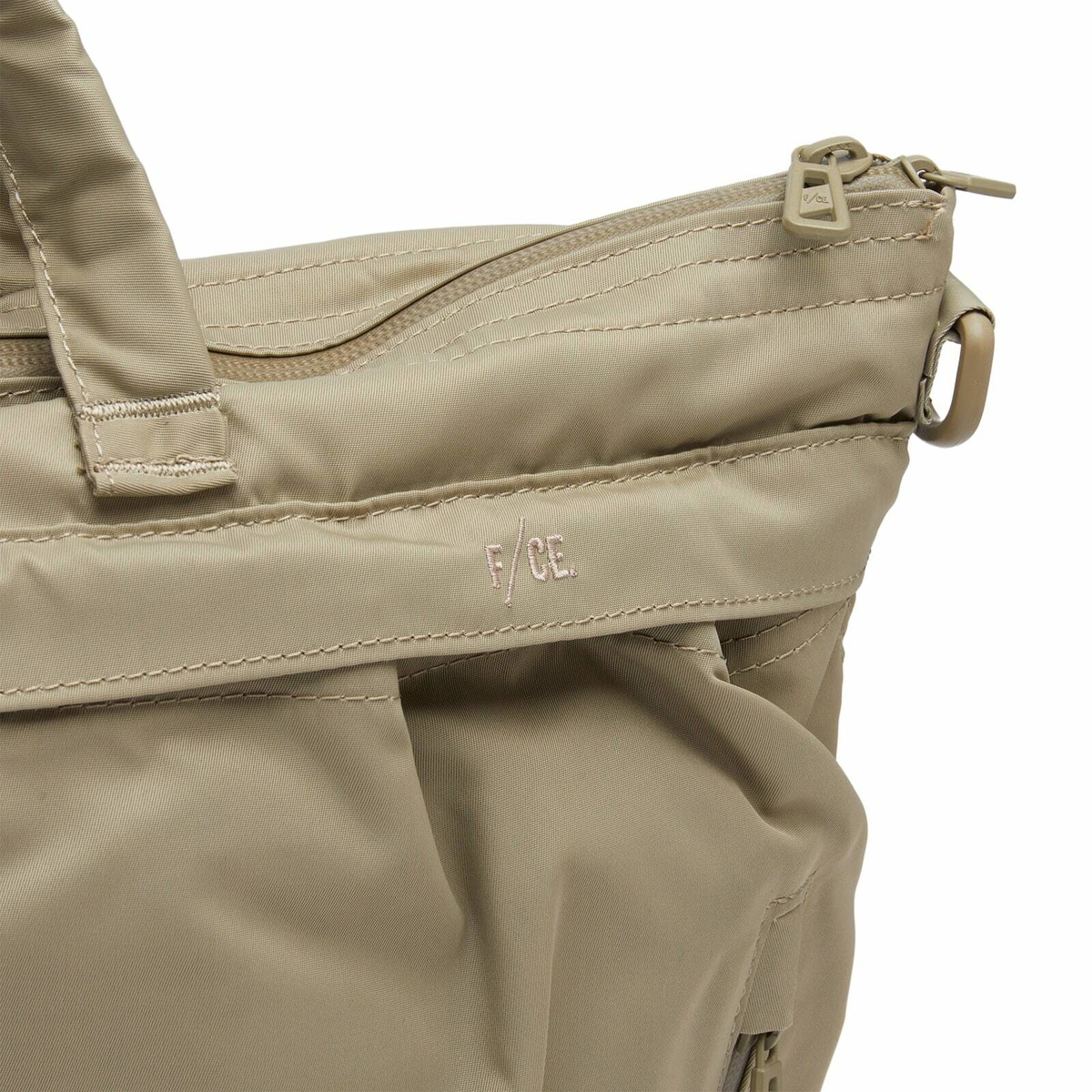 F/CE. Men's Recycled Twill 3-Way Helmet Bag in Sage Green F/CE.