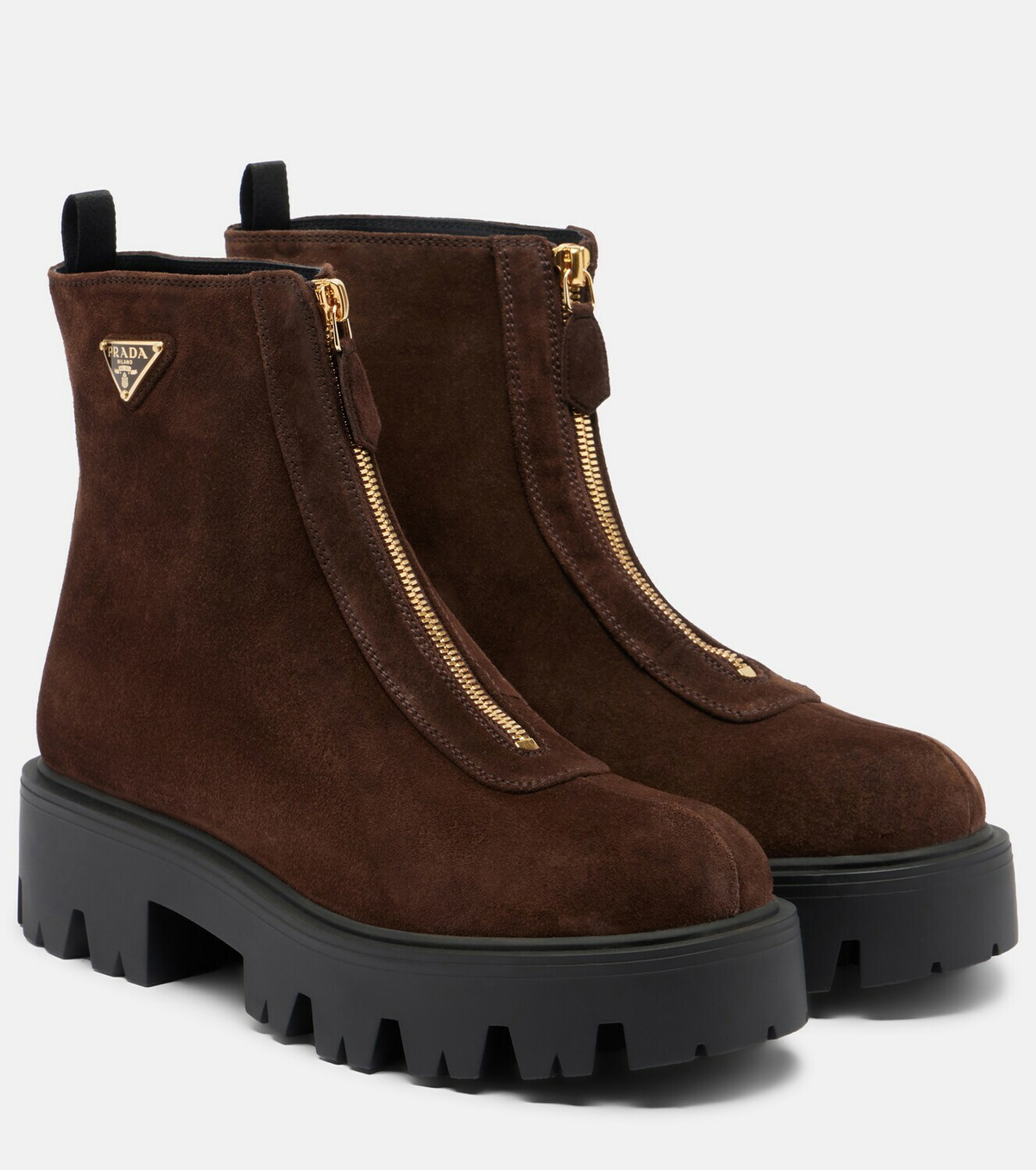 Prada Suede platform ankle boots