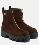 Prada Suede platform ankle boots