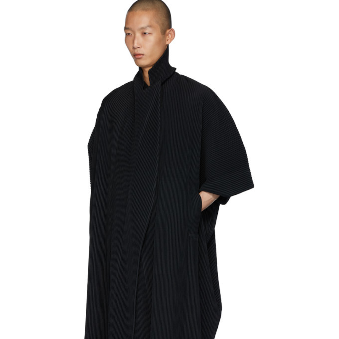 Homme Plisse Issey Miyake Black Kimono Coat Homme Plisse Issey Miyake