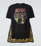 Junya Watanabe AC/DC printed caped cotton jersey T-shirt