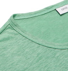 Onia - Chad Colour-Block Linen T-Shirt - Men - Green