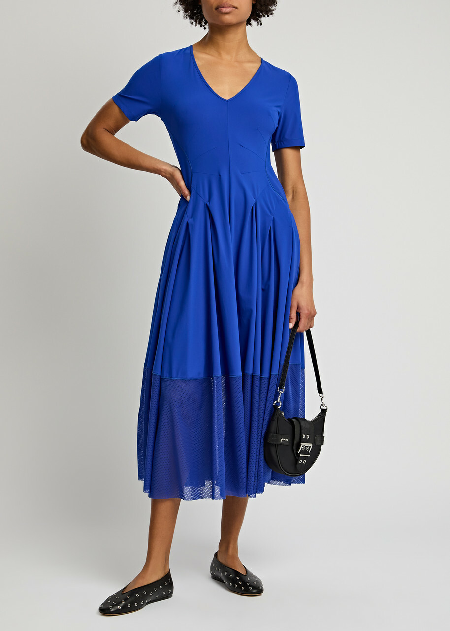 High Playtime Stretch-jersey Midi Dress Blue