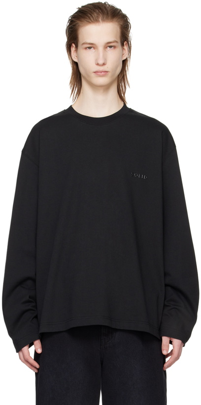 Photo: Solid Homme Black Bonded Long Sleeve T-Shirt