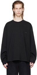 Solid Homme Black Bonded Long Sleeve T-Shirt