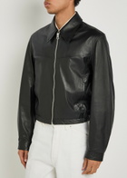 Lemaire Leather Biker Jacket Black