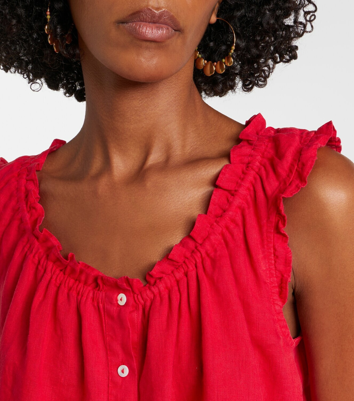 Velvet Tana ruffled linen top