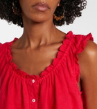 Velvet Tana ruffled linen top