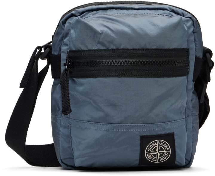 Photo: Stone Island Blue 9200015 Coated Nylon Metal ECONYL Bag