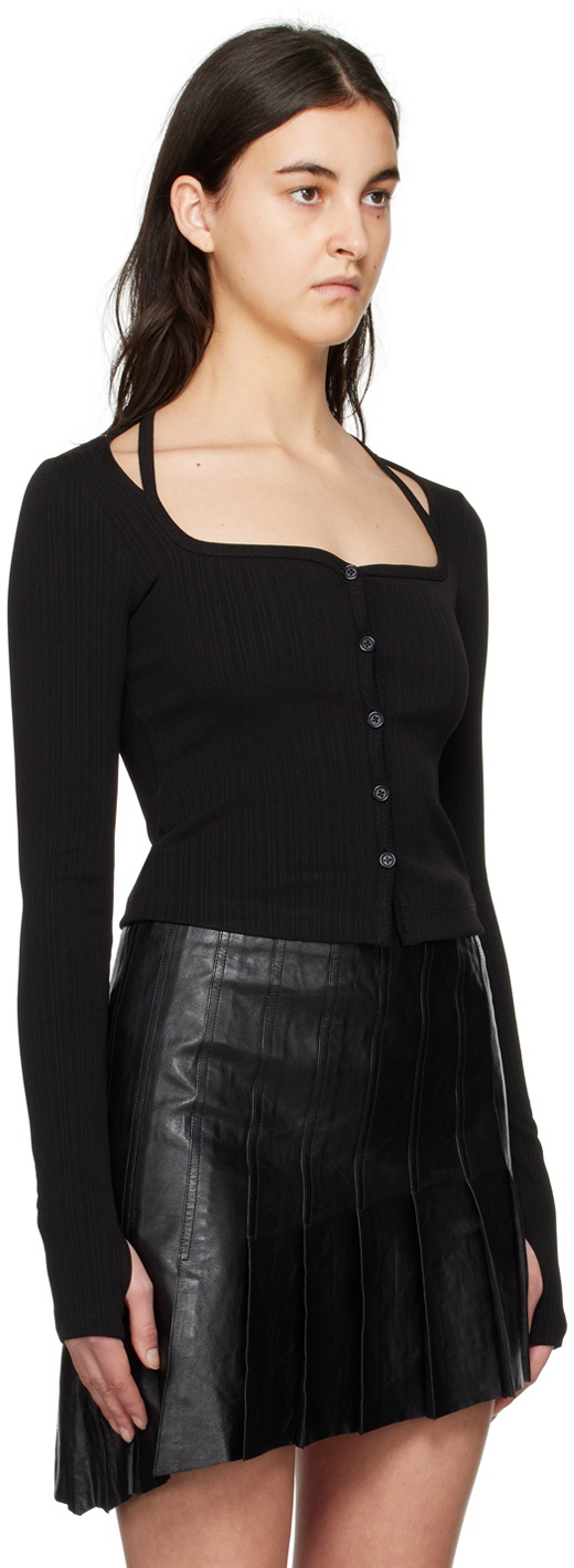 Helmut Lang Black Square Neck Cardigan Helmut Lang