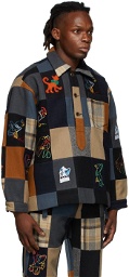 Bode Multicolor Animal Quilt Pullover Jacket