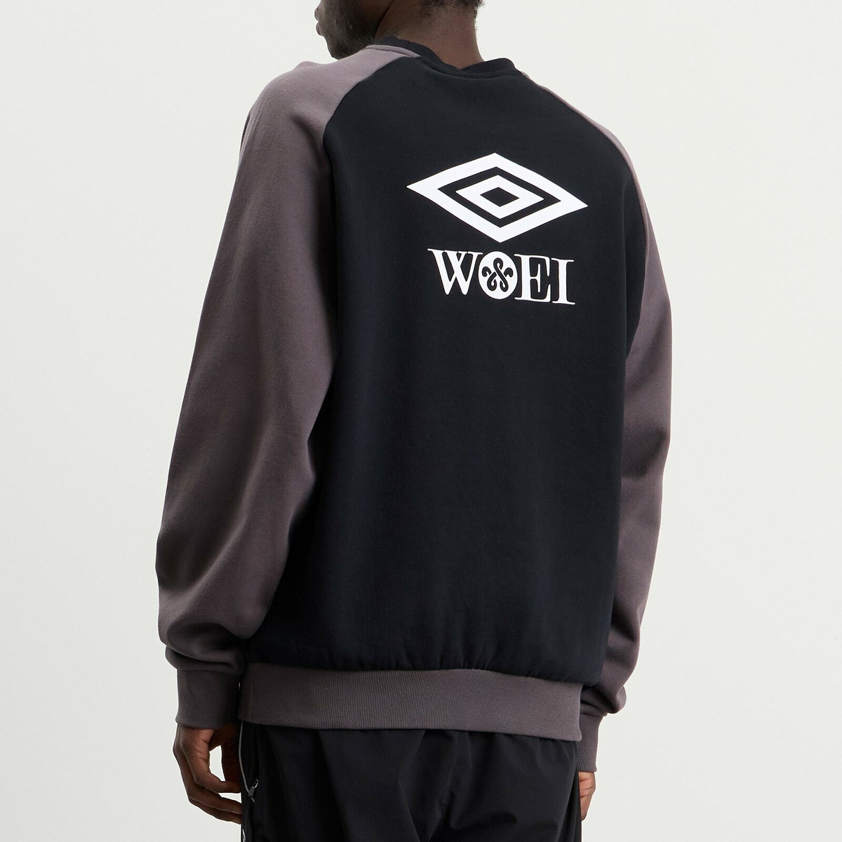 Umbro Men's x WOEI Crew Sweatshirt in Black/Grey