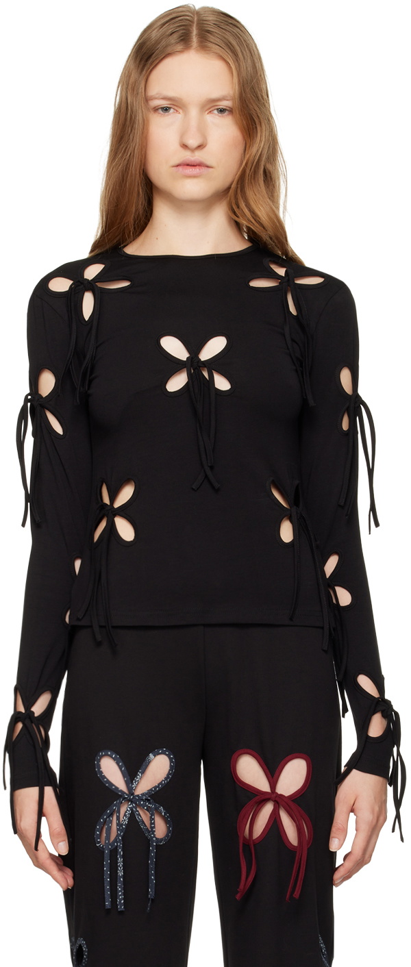 J.Kim Black Petal T-shirt