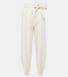 Loro Piana Gustel striped linen tapered pants