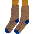 Issey Miyake Men Blue and Orange Tape Socks