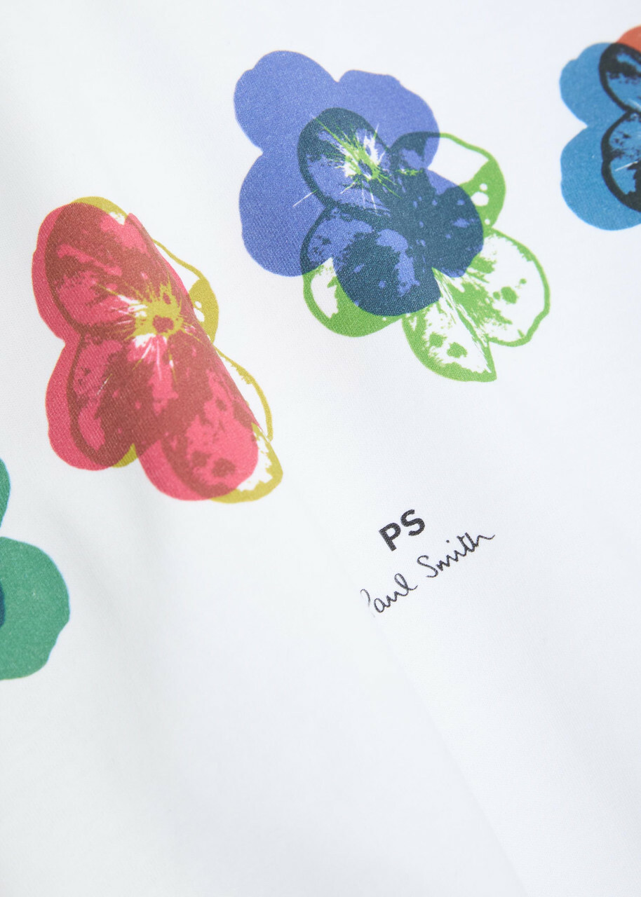PS Paul Smith Floral-print Cotton T-shirt White