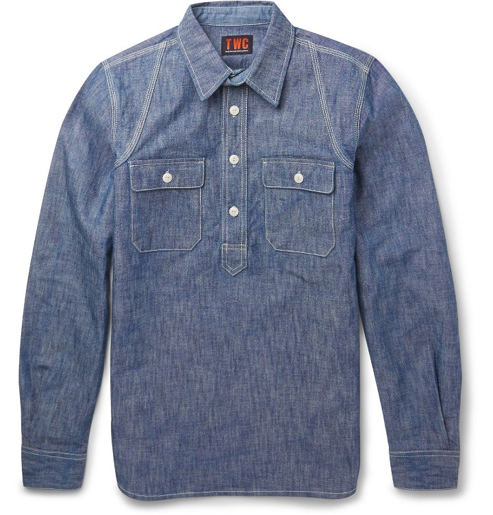 Photo: The Workers Club - Slim-Fit Cotton-Chambray Shirt - Blue