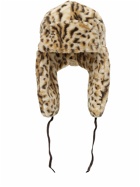 KANGOL - Leopard Print Faux Fur Trapper Hat