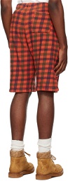 ERL Red Check Shorts