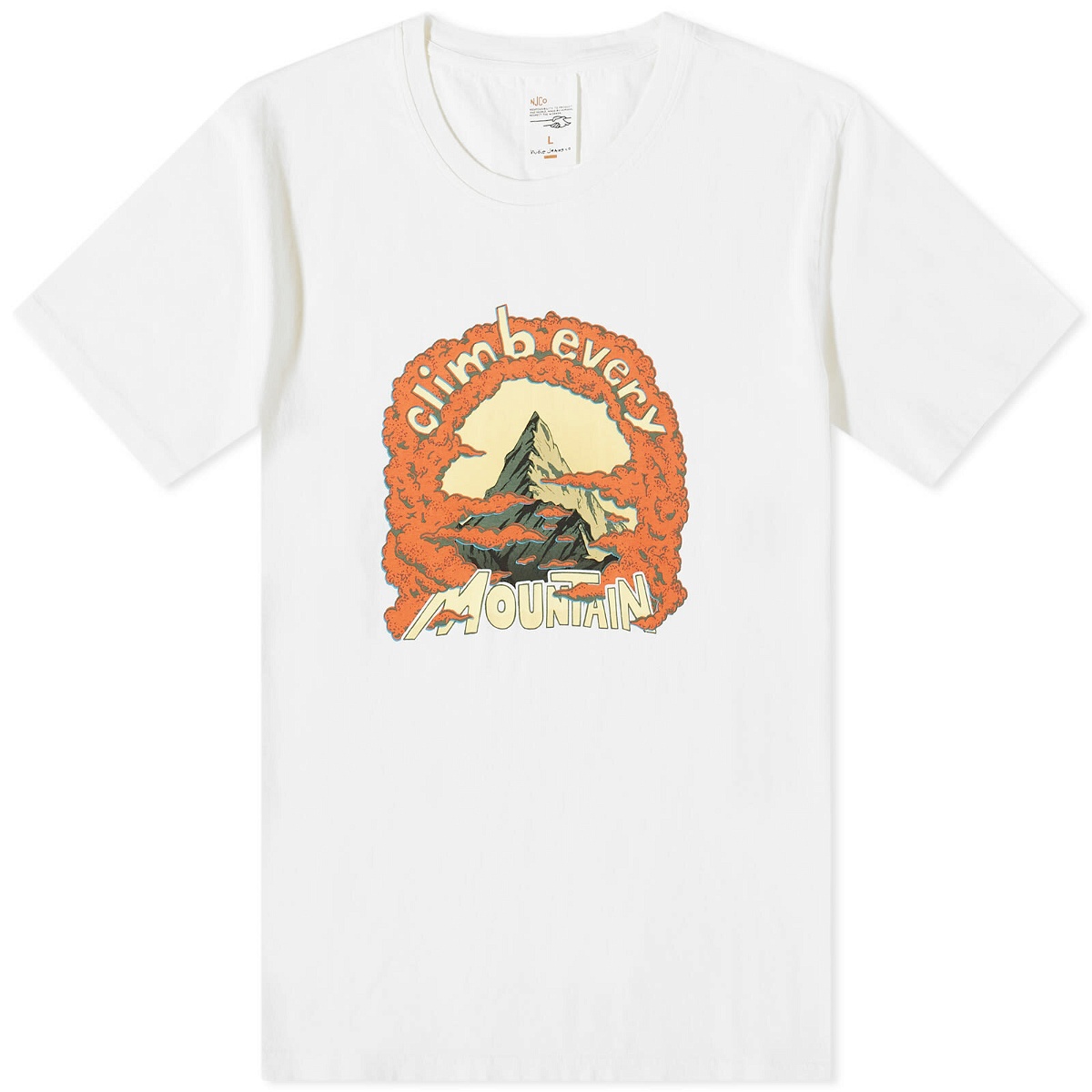 Photo: Nudie Jeans Co Men's Nudie Roy Every Mountain T-Shirt in Chalk White