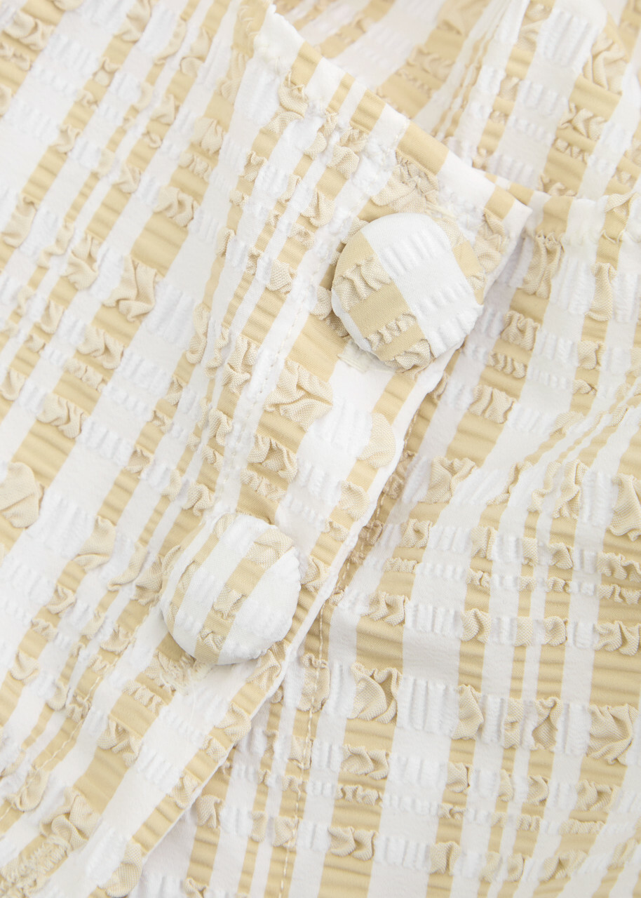 Lisa Marie Fernandez Striped Seersucker Cardigan White