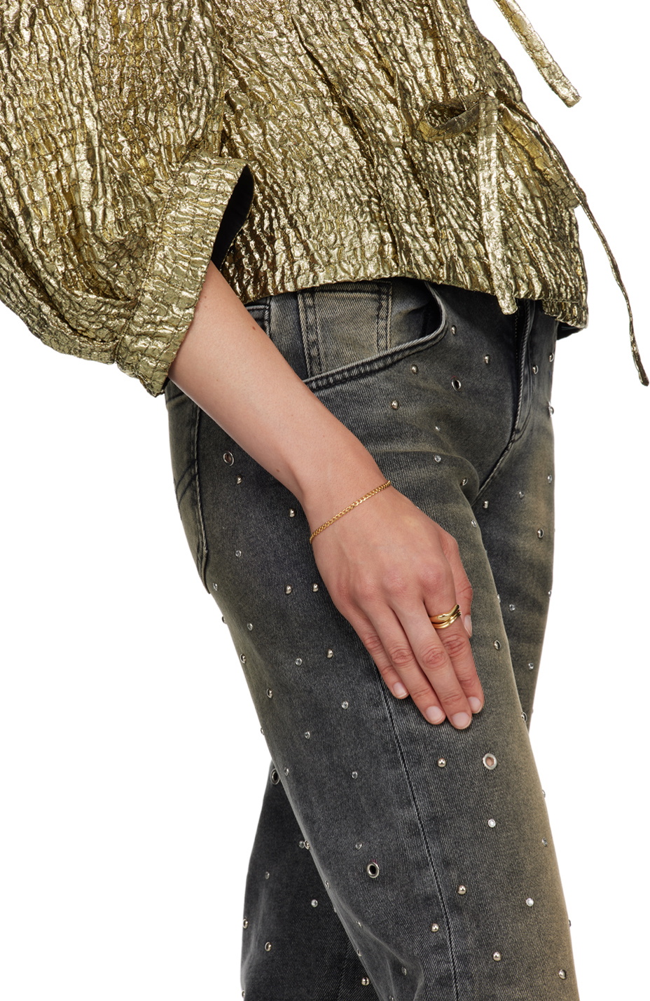 Maria Black Gold Vayu Stack Ring Set