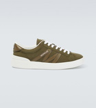 Moncler Monaco suede and leather sneakers