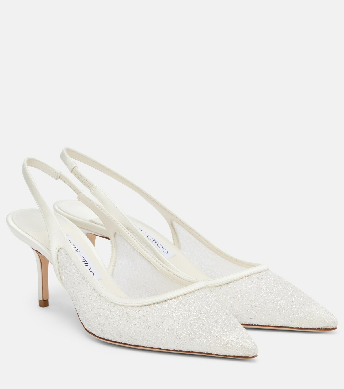 Jimmy Choo Bridal Love leather slingback pumps