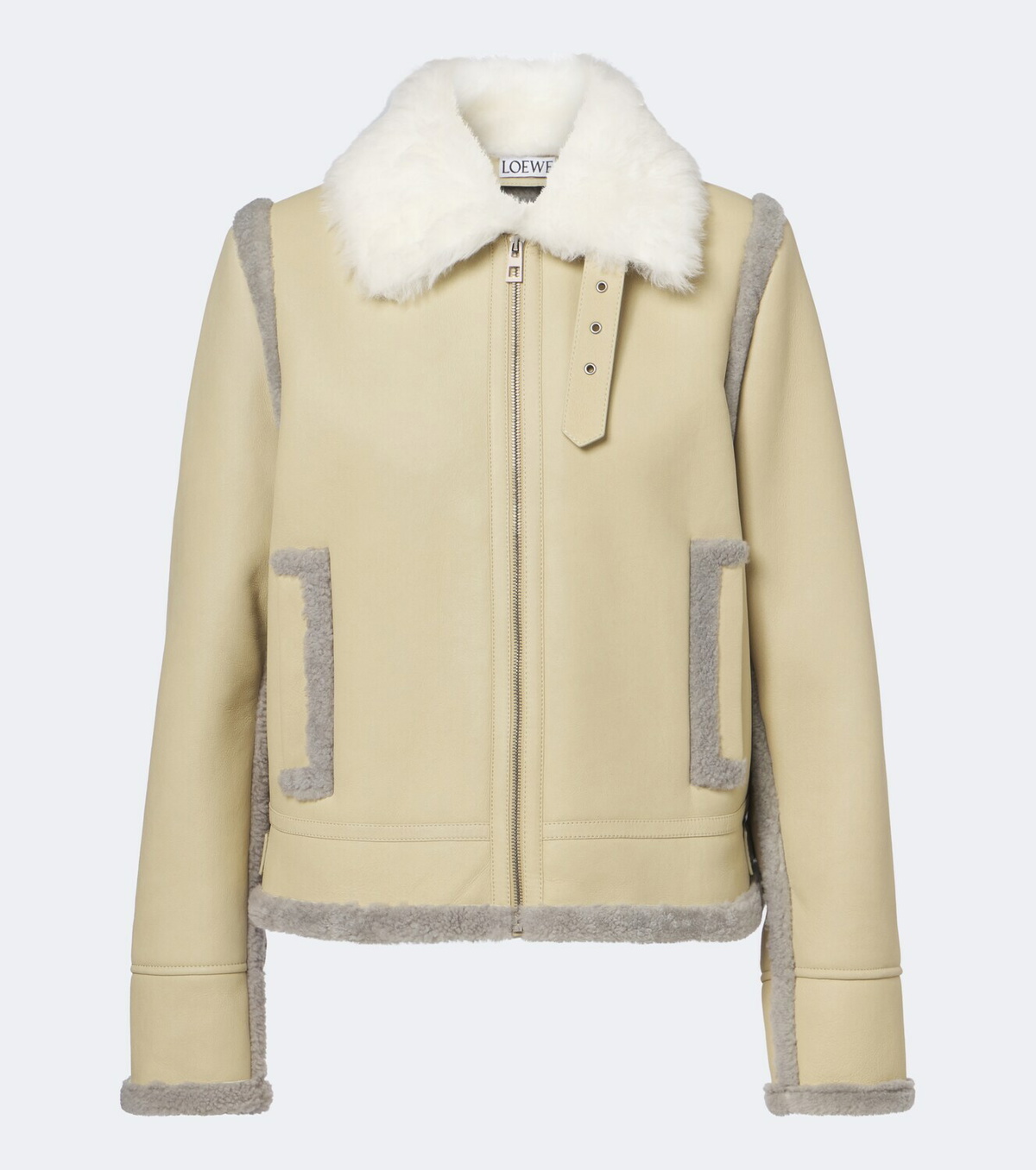 Loewe Shearling-trimmed leather jacket