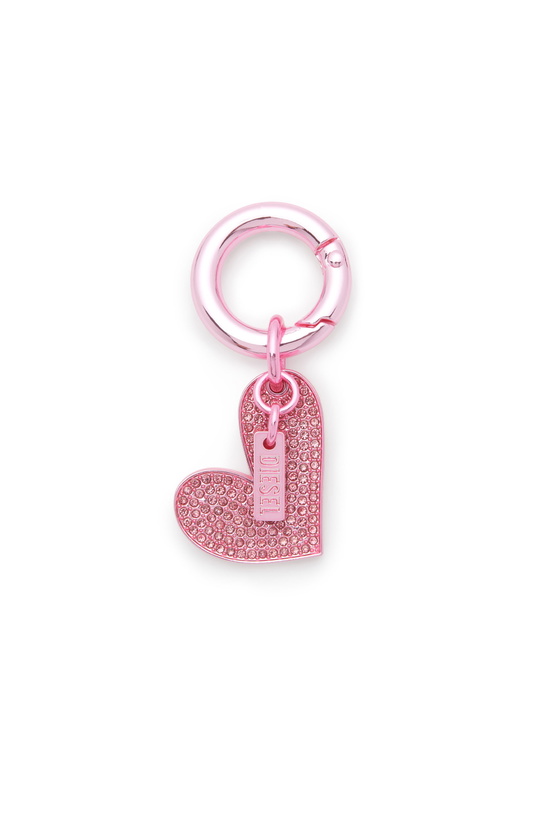 Photo: Diesel Metal heart charm with rhinestones - Charms and Keyrings Womens in Pink