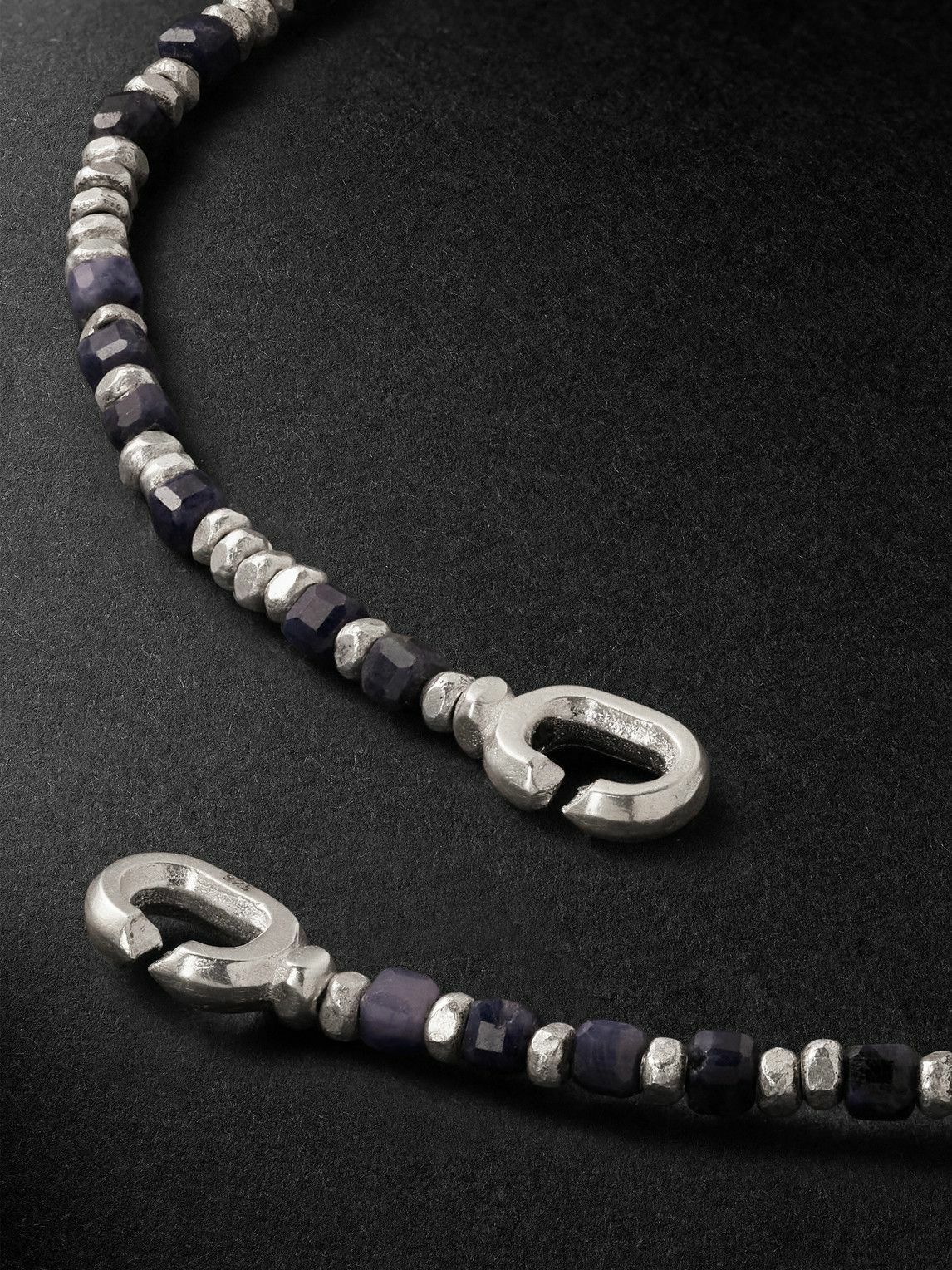 M. Cohen - Percep Two Sterling Silver, Sapphire and Lapis Lazuli Beaded Wrap Bracelet - Blue