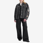 Isabel Marant Étoile Women's Manona Embroidered Denim Jacket in Dark Grey