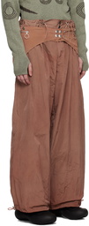 Charlie Constantinou Burgundy Utility Wrap Trousers