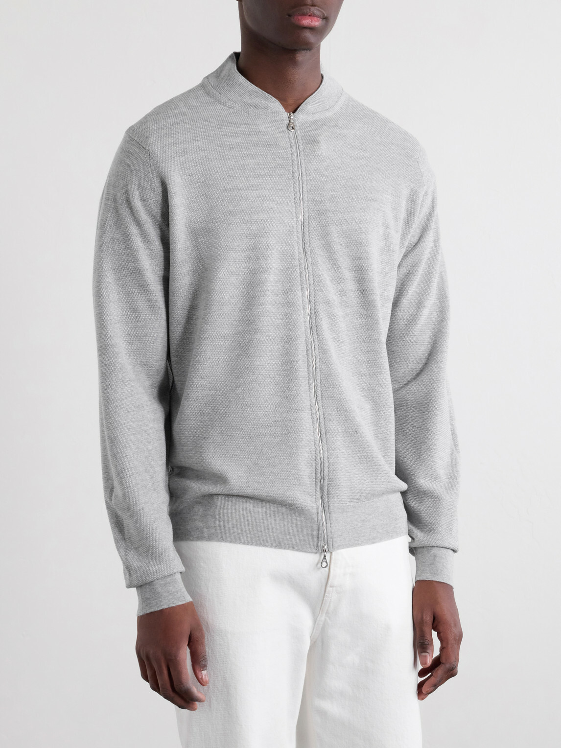 John Smedley - 16.Singular Merino Wool Zip-Up Cardigan - Gray
