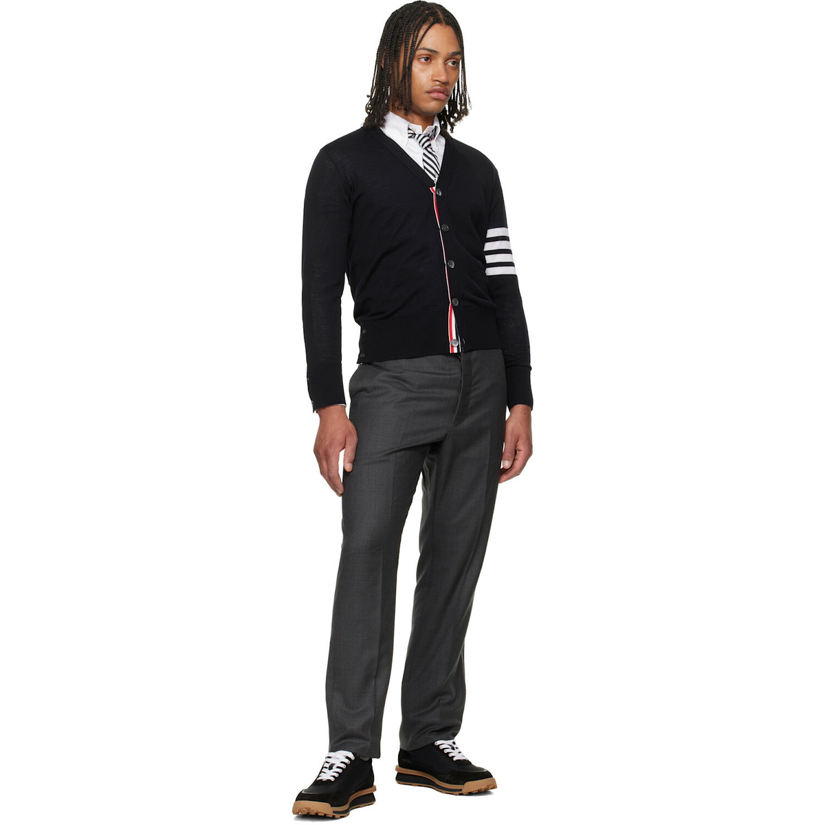 Thom Browne Black Merino Wool 4-Bar Classic Cardigan