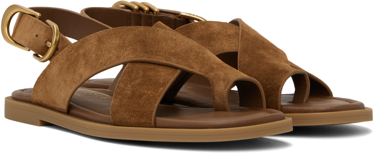 rag & bone Brown Gia Italian Suede Crossover Sandals