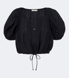 Ulla Johnson Clara embroidered cotton crop top