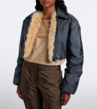 Miu Miu Cropped shearling-lined blouson jacket
