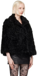 Marc Jacobs Black 'The Shaggy Lady' Faux-Fur Jacket