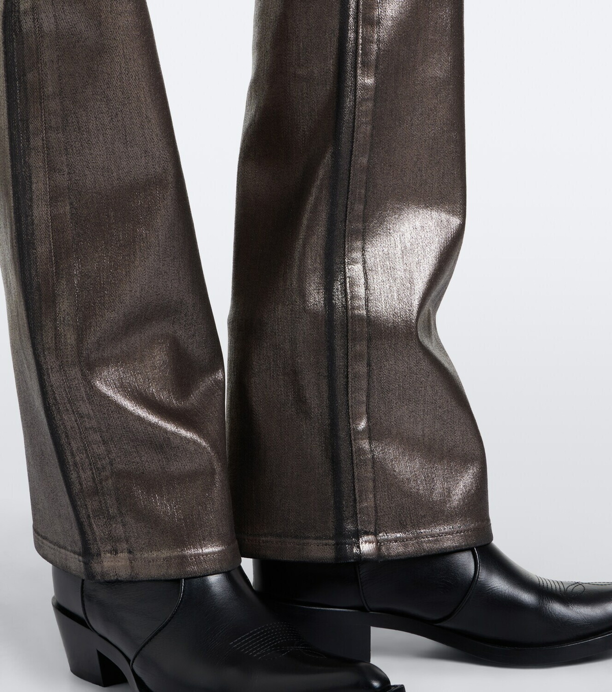 Frame Rodeo coated flared jeans