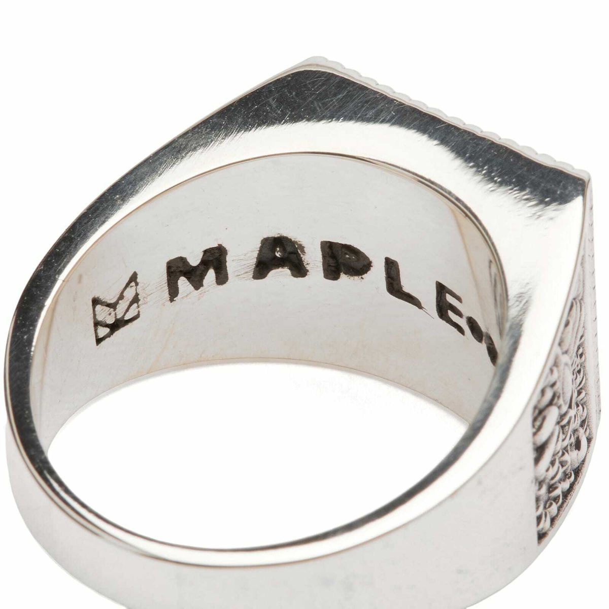 Maple Men's Buick Ring in Silver/Red Garnet